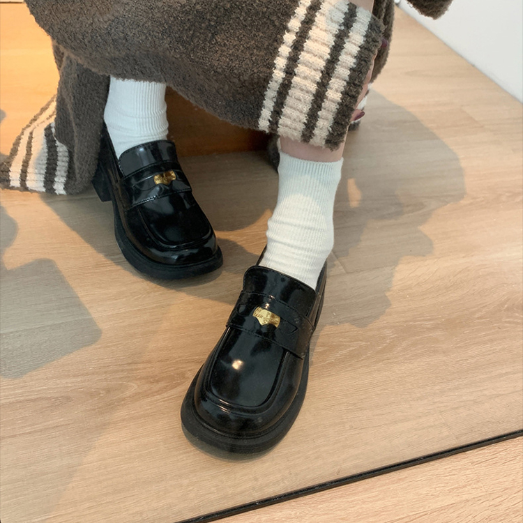 秋冬增高粗跟英倫小皮鞋