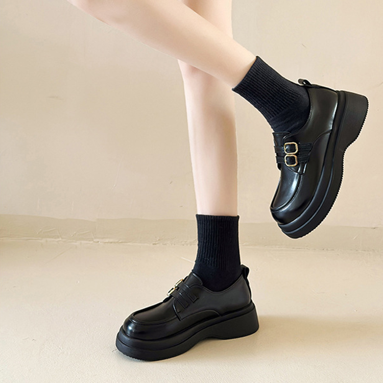 新款厚底復古英倫風小皮鞋