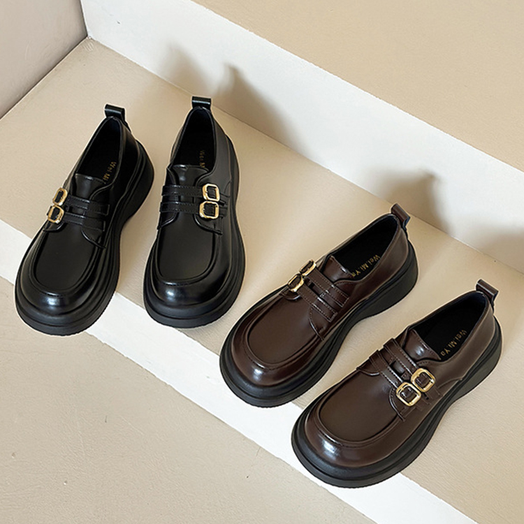 新款厚底復古英倫風小皮鞋