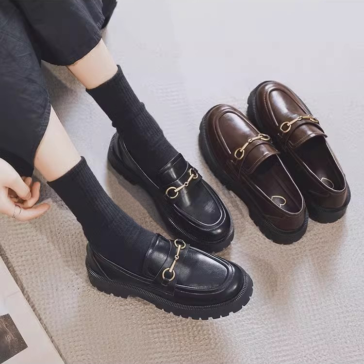 春秋復古金屬扣樂福鞋