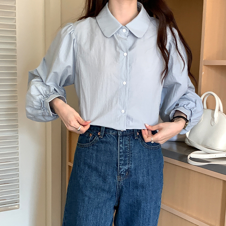 春季新款百搭娃娃領小眾襯衫