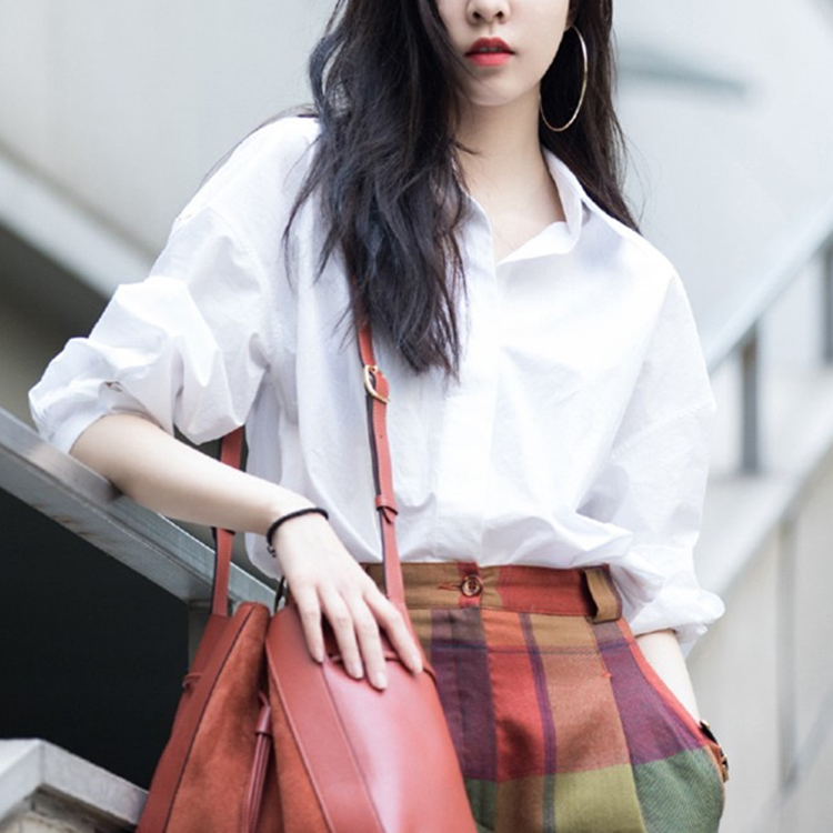 春秋韓版設計感小眾襯衫