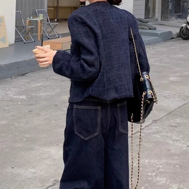 秋冬新款小香風夾棉外套