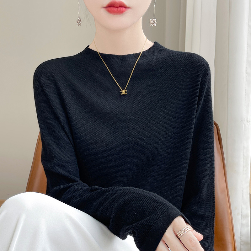 時尚精仿半高領薄款針織衫