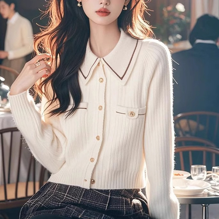 秋冬新款設計感氣質針織開衫上衣