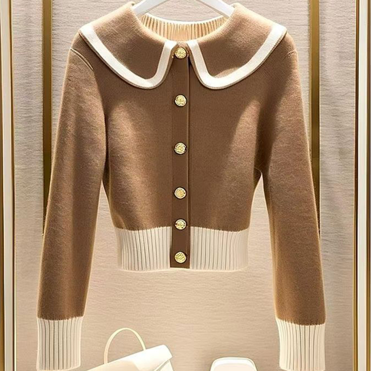 冬季爆款減齡洋氣小個子咖色短款外套