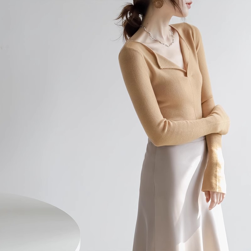 紅色V領純欲風新年聖誕針織打底（多色）