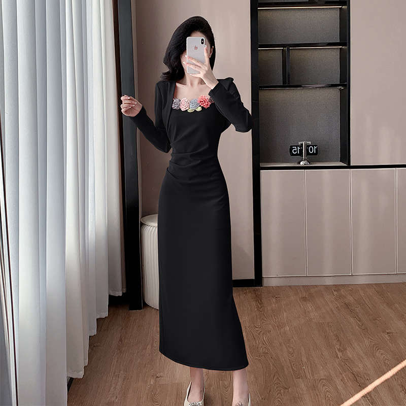 甜美花朵時尚連衣裙套裝