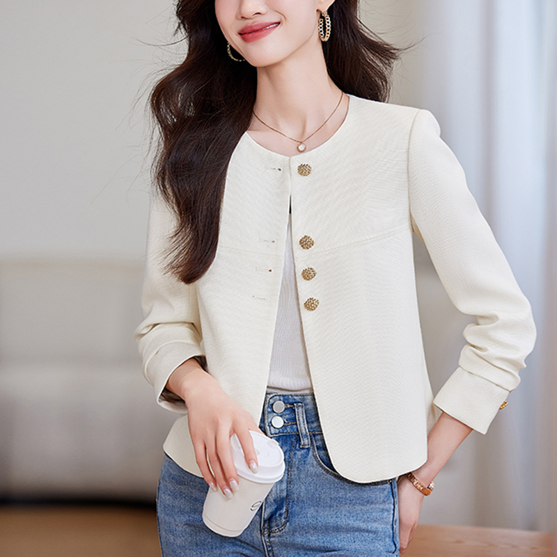 春季新款名媛氣質小香風長袖外套