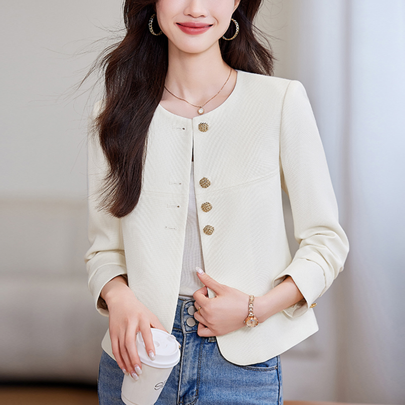 春季新款名媛氣質小香風長袖外套