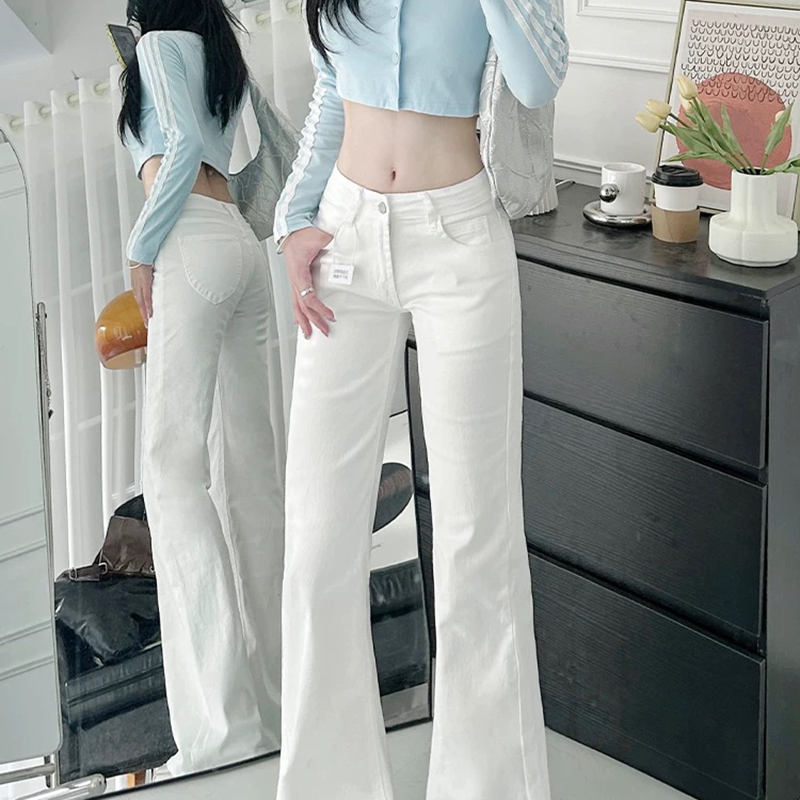 小個子低腰不貼腿馬蹄喇叭褲