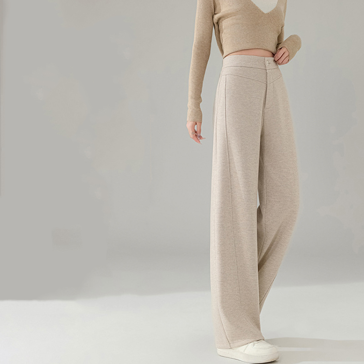 春秋时尚小个子弯刀高腰窄版香蕉裤