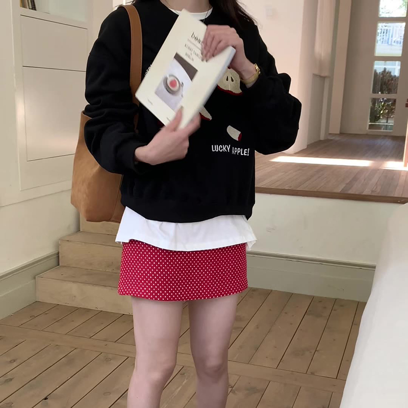 蘋果毛巾綉百搭圓領衛衣