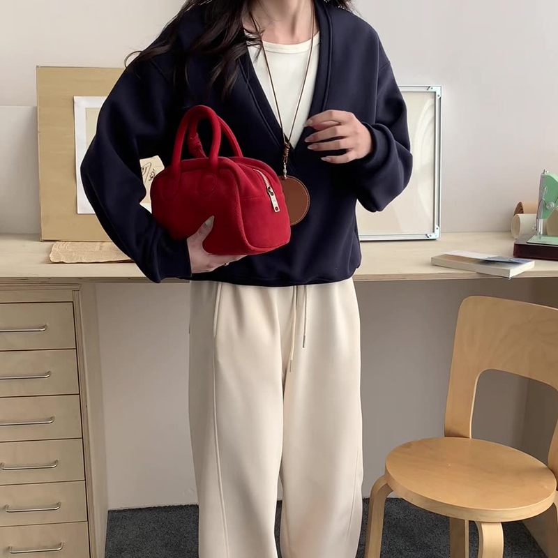 早春慵懶風寬鬆V領假兩件衛衣