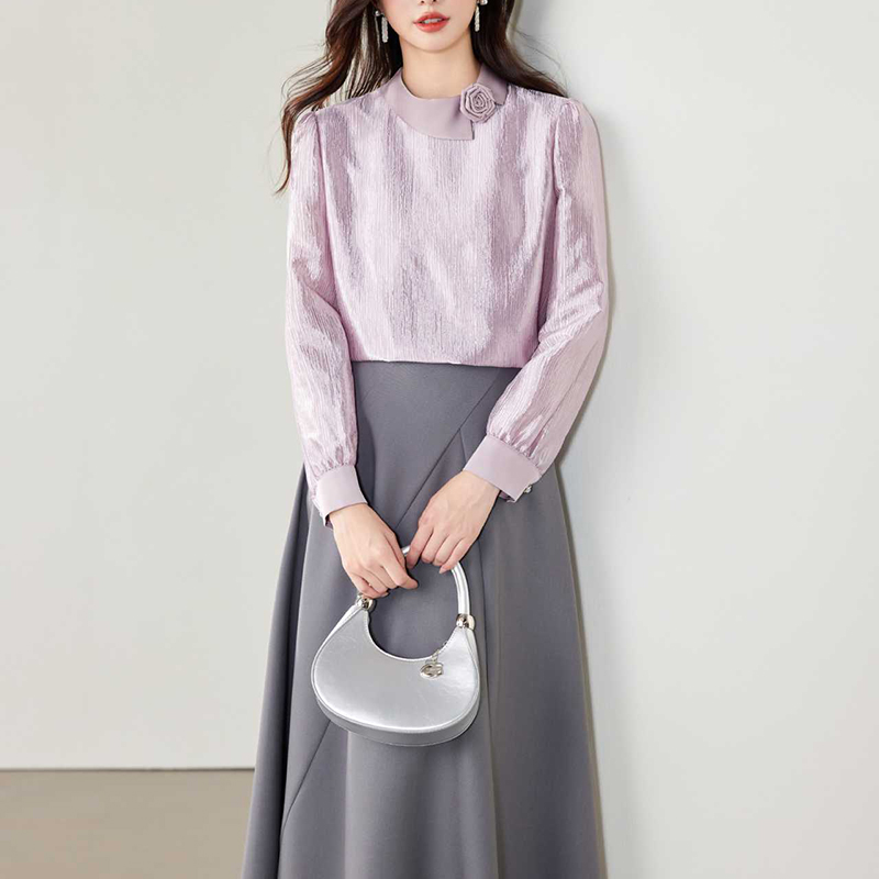 春季新款法式設計感氣質蕾絲花朵襯衣