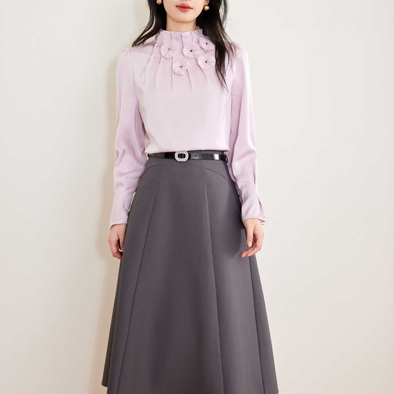 法式復古春秋溫柔荷葉邊奶油襯衫