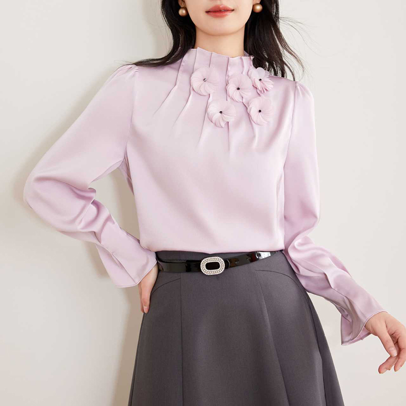 法式復古春秋溫柔荷葉邊奶油襯衫