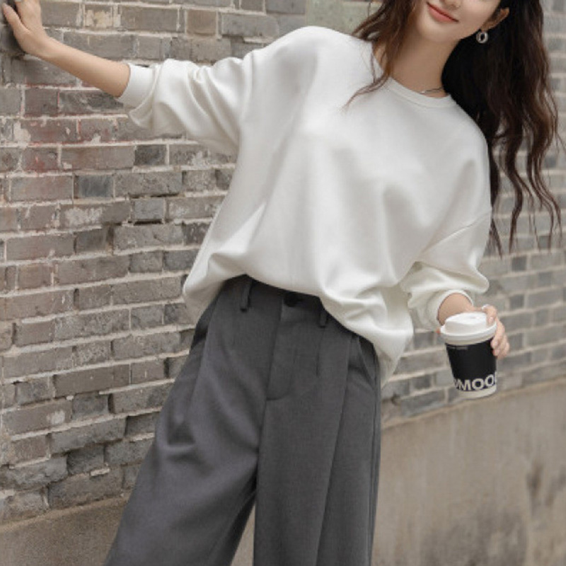 春季設計感開縫蝴蝶結圓領衛衣