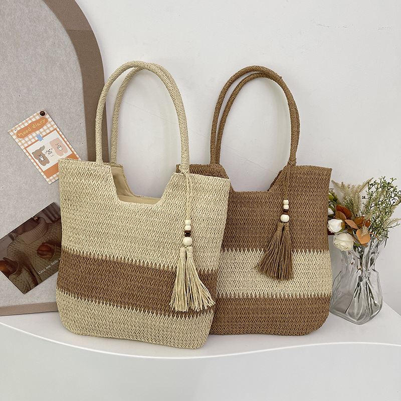 春夏百搭大容量草編海邊旅游托特包