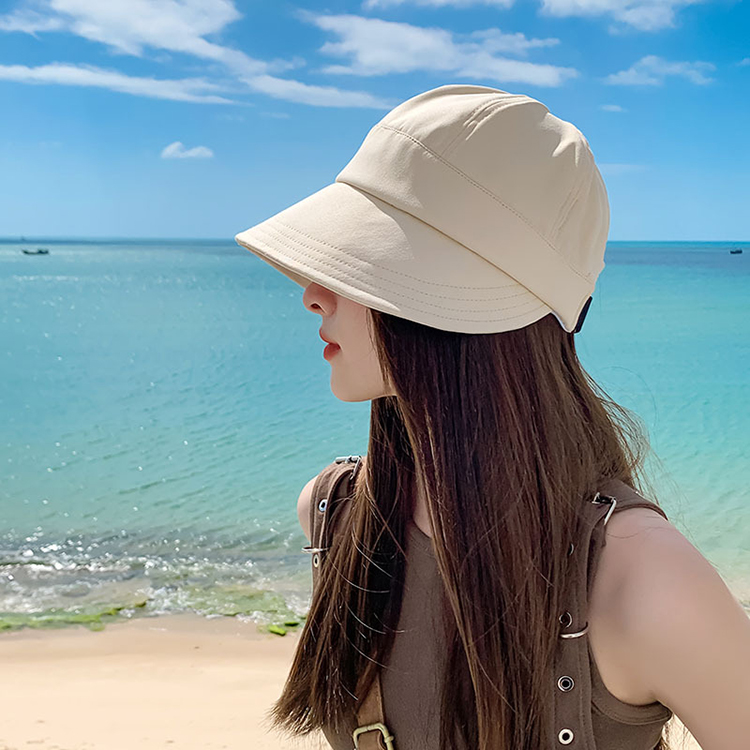夏季百搭遮陽防曬帽加大加寬帽簷純色戶外旅行帽