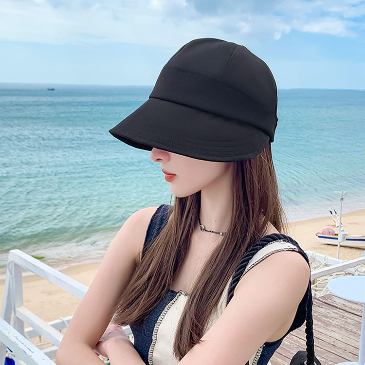 夏季百搭遮陽防曬帽加大加寬帽簷純色戶外旅行帽