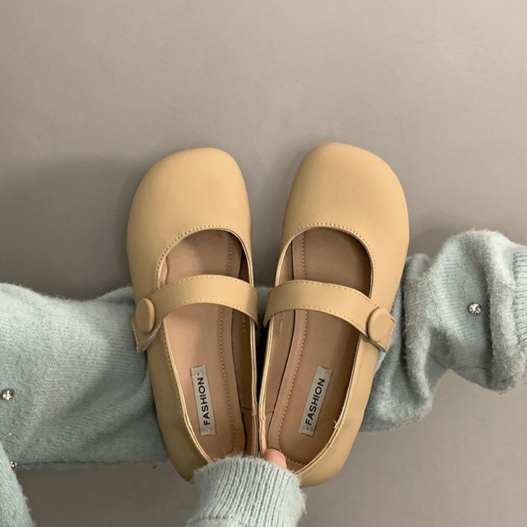 軟底圓頭瑪莉珍百搭平底淺口單鞋