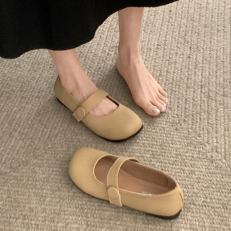 軟底圓頭瑪莉珍百搭平底淺口單鞋