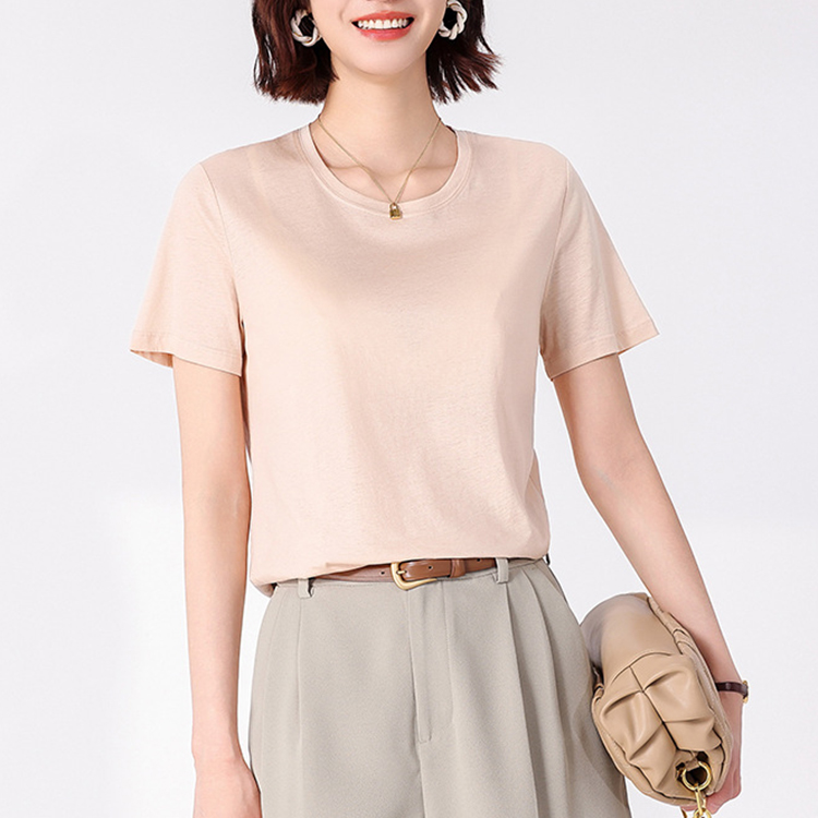 經典佰搭純色寬鬆顯瘦正肩短袖t卹