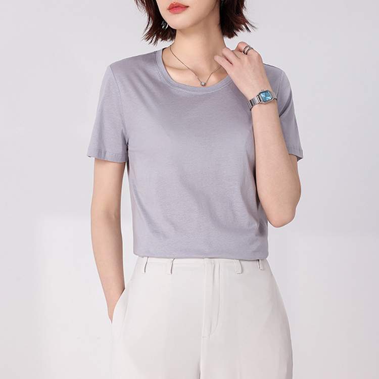 經典佰搭純色寬鬆顯瘦正肩短袖t卹