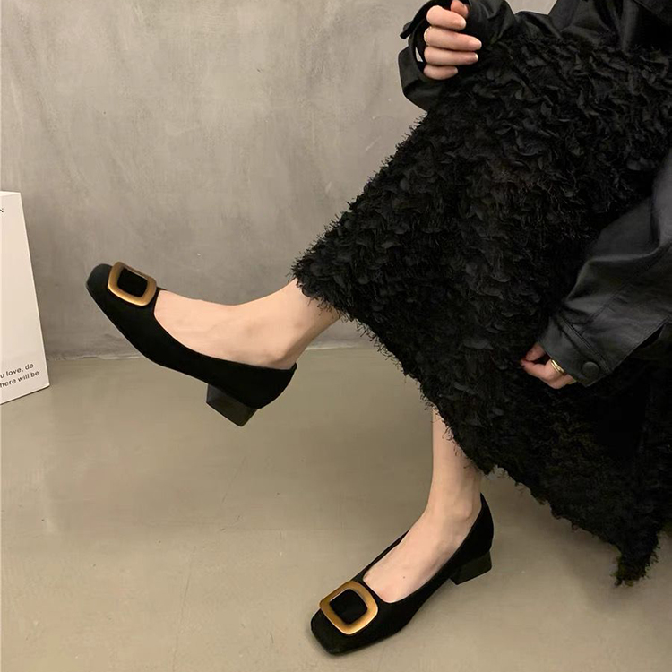 通勤百搭法式小香風單鞋高跟鞋