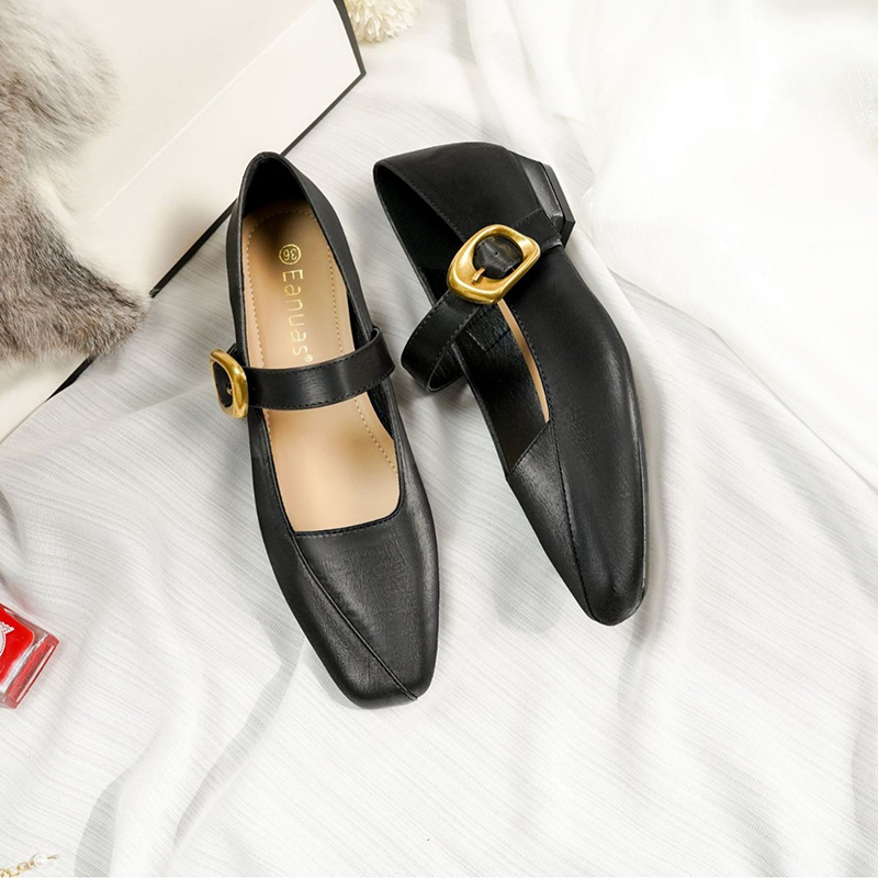 春季新款格絲綢時尚方頭瑪麗珍鞋