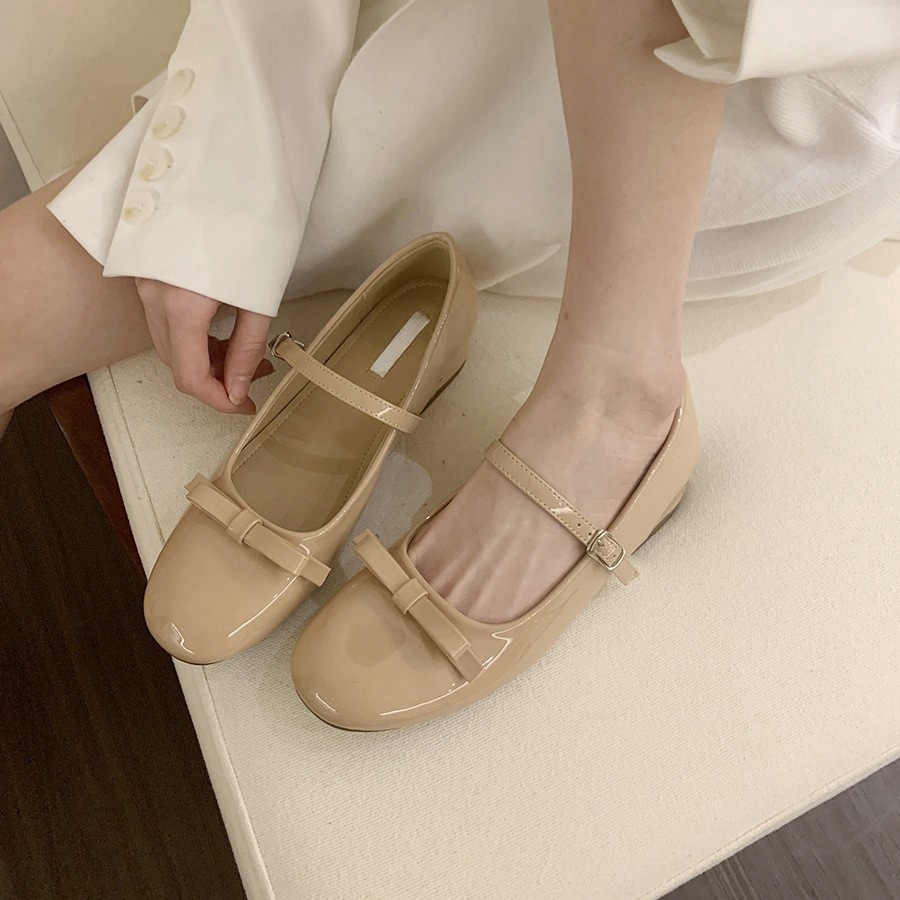 法式復古通勤內增高瑪莉珍小皮鞋