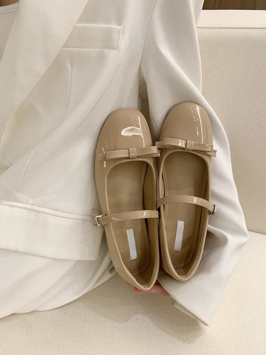 法式復古通勤內增高瑪莉珍小皮鞋