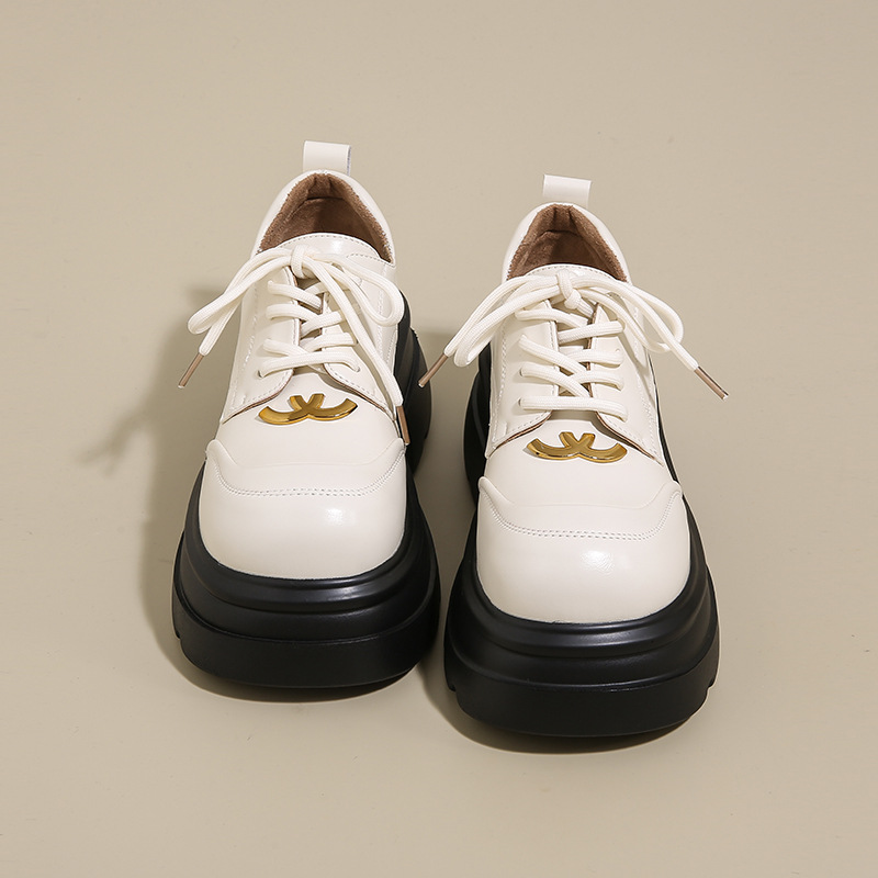 英倫學院風樂福鞋厚底增高小皮鞋