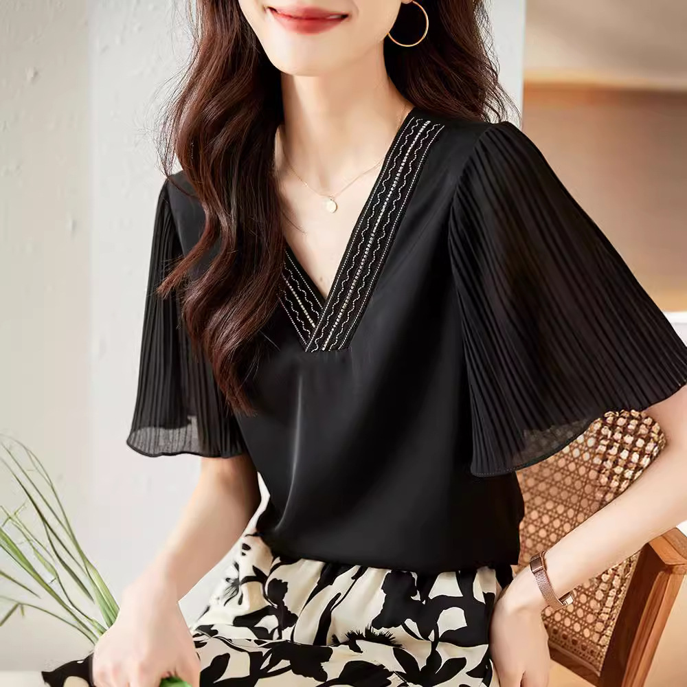 設計感小香風寬鬆洋氣荷葉邊短袖T豉