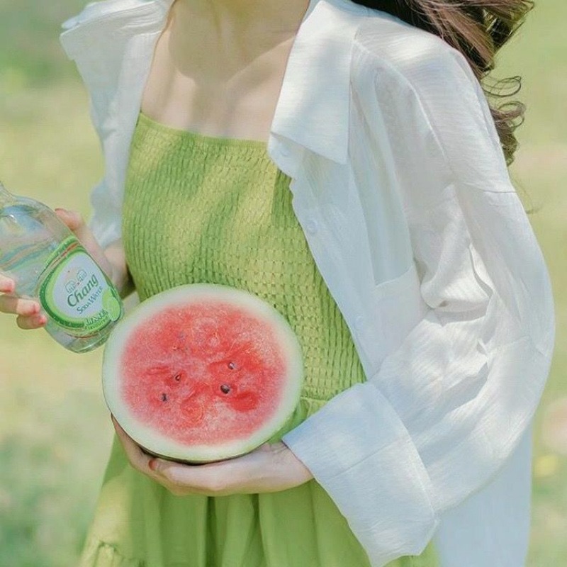 森系文藝氛圍感綠色收腰度假風連衣裙