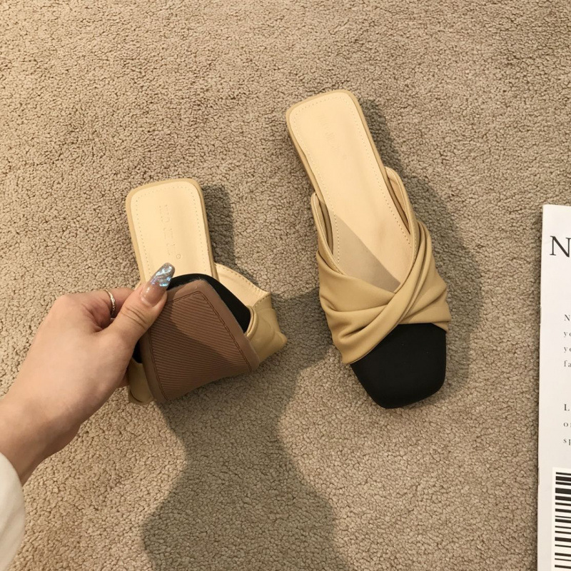 溫柔單鞋女半託平底小香風涼拖