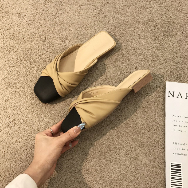 溫柔單鞋女半託平底小香風涼拖