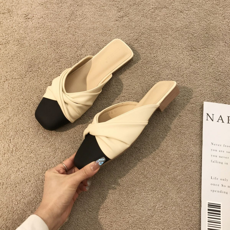 溫柔單鞋女半託平底小香風涼拖