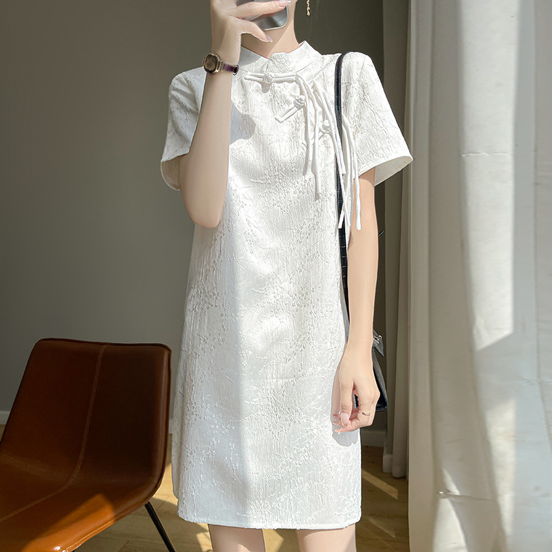 國風新中式盤扣改良旗袍小個子連身裙