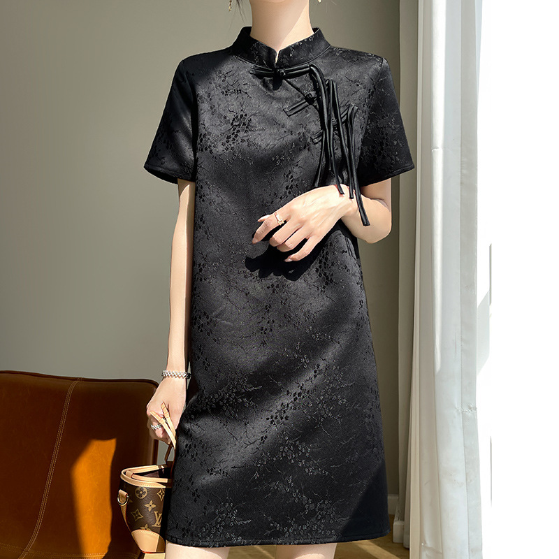 國風新中式盤扣改良旗袍小個子連身裙