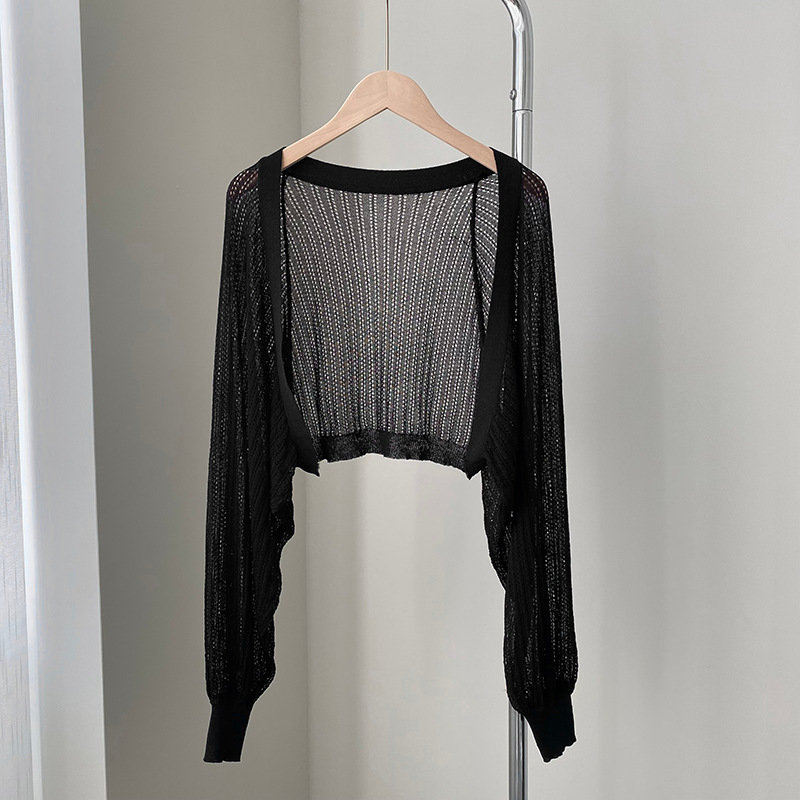 春夏鏤空冰絲防曬開襟衫女薄外套罩衫