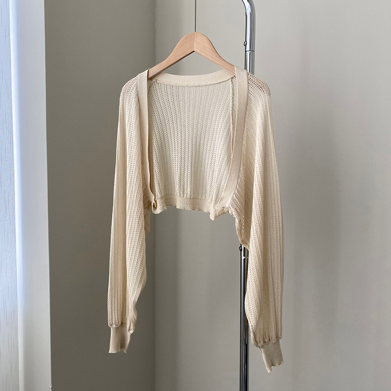 春夏鏤空冰絲防曬開襟衫女薄外套罩衫