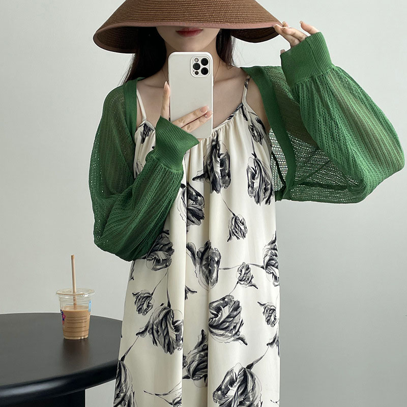 春夏鏤空冰絲防曬開襟衫女薄外套罩衫
