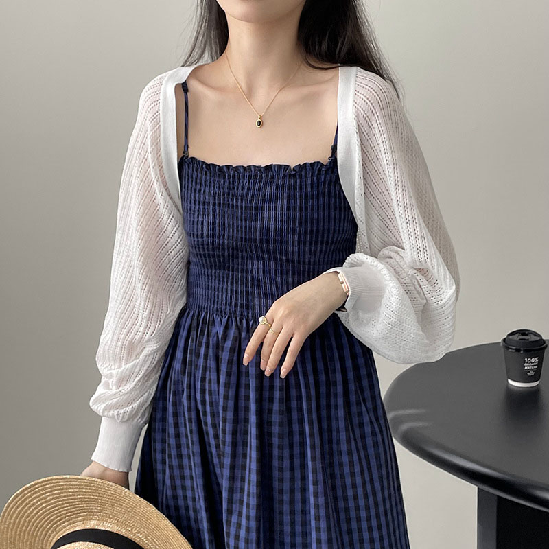 春夏鏤空冰絲防曬開襟衫女薄外套罩衫