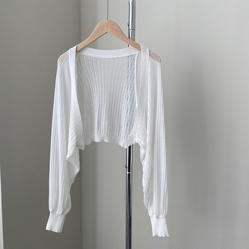 春夏鏤空冰絲防曬開襟衫女薄外套罩衫