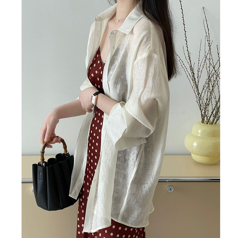 氛圍感微透飄逸寬鬆百搭顯瘦防曬襯衫