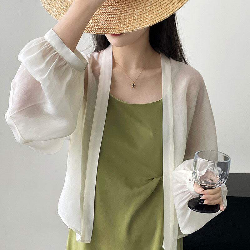 夏季短外套女復古小眾氣質寬鬆別緻防曬襯衫