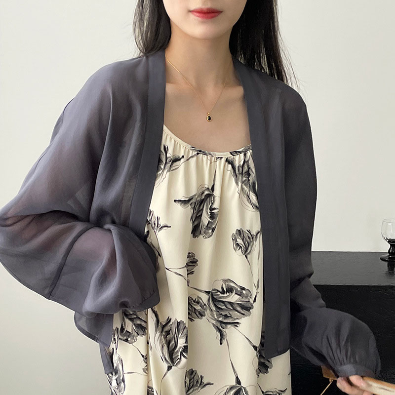 夏季短外套女復古小眾氣質寬鬆別緻防曬襯衫