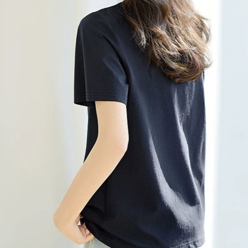 通勤時尚日常百搭漸層蝴蝶印花短袖T卹